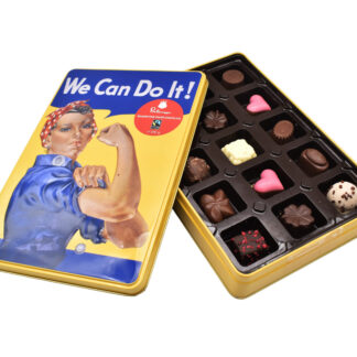 We Can Do It! Fairtrade praliner i metallask